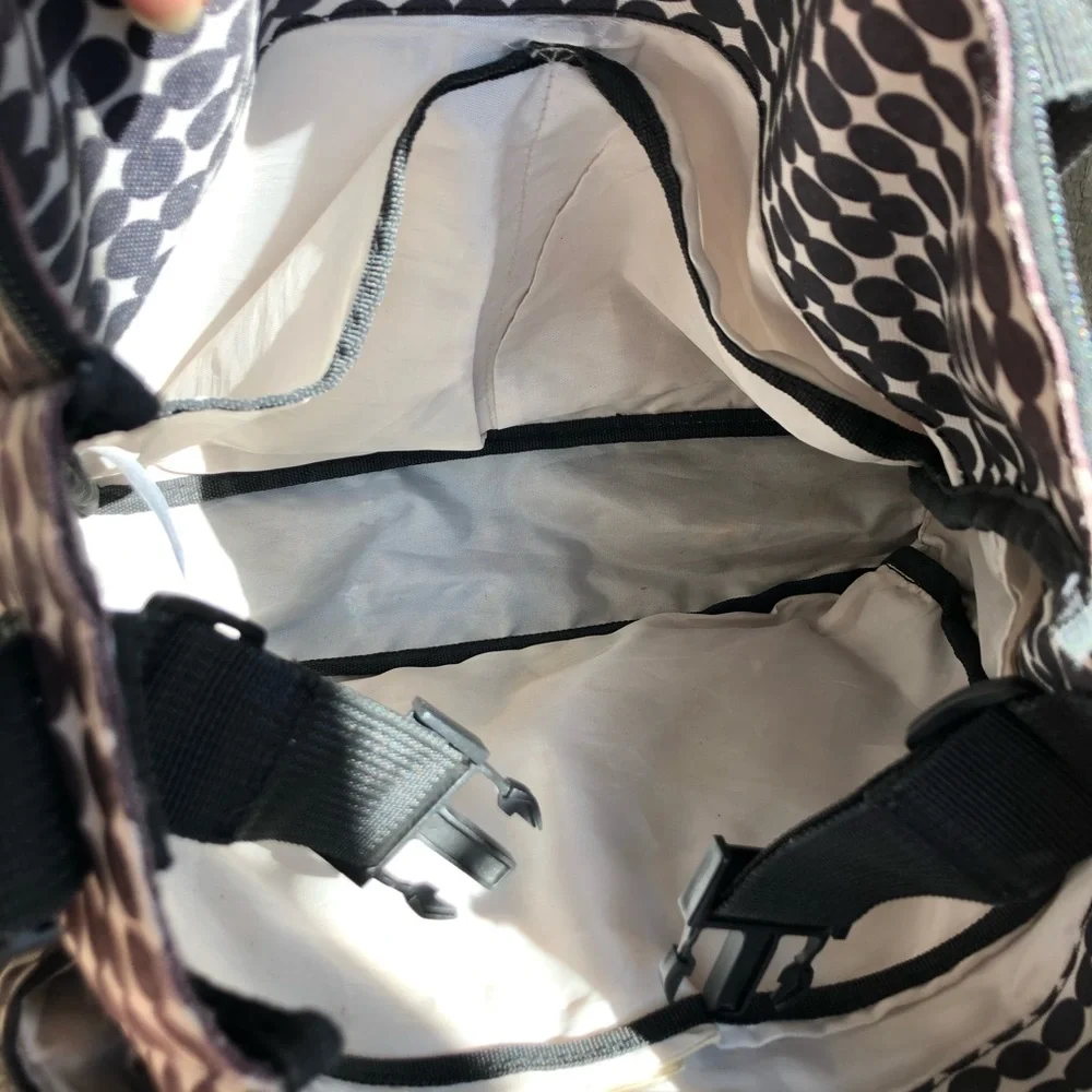 Skip Hop Diaper Bag Shoulder Strap Brown Dot Print Carryall